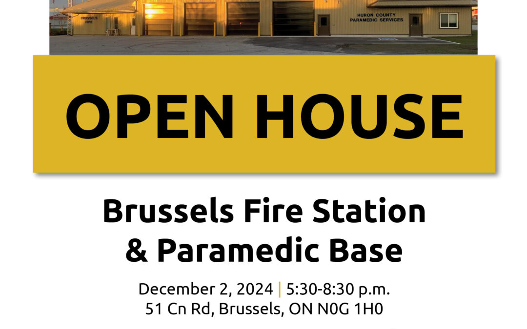 CANCELLED: Community invited to Open House at newly renovated Brussels Fire Hall and Paramedic Base